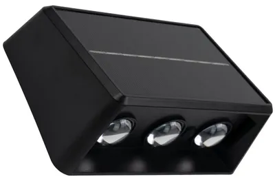 Zdjęcie produktu dla Lampka solarna LED LUXULA, 50 lm, możliwość regulacji barwy światła (ciepła, neutralna i zimna), kolor czarny, klasa szczelności IP54
