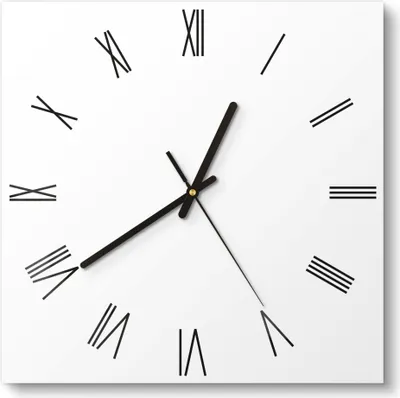 Produktbild von DEQORI Glasuhr 30x30 cm Römisch 'Weiß' Wanduhr Glas Uhr Design leise Küchenuhr