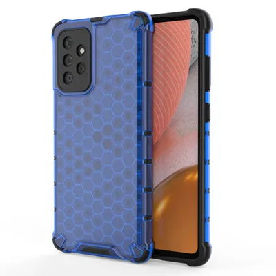 Produktbild von Honeycomb Handyhülle Schutzhülle mit TPU Rahmen für Samsung Galaxy A72 4G blau Handyhülle