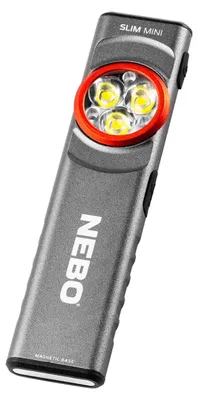 Productafbeelding van NEBO SLIM MINI, Zaklamp, Grijs, Aluminium, Knopbediening, Oplaadbaar, IPX4
