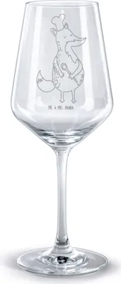 Produktbild von Mr. & Mrs. Panda weinglas graviert Fuchs Koch - Transparent - Geschenk, Hungrig, Bäcker, Kelch, Kochen, Spruch Lustig, Abendessen, glas für rotwein, Chefkoch