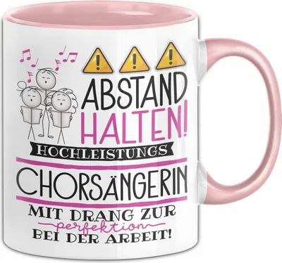 Produktbild von Chorsängerin Tasse Geschenk Lustig Abstand Halten Hochleistungs-Chorsängerin Mit Drang Zur Perfektion Bei Der Arbeit (Rosa)