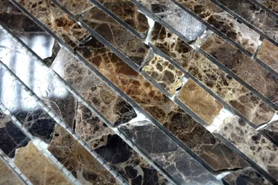 Produktbild von Handmuster Mosaik Fliese Marmor Naturstein Brick Impala braun poliert MOS40-1306_m