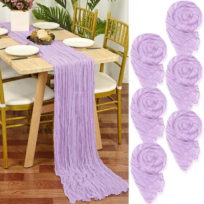 Obrázek produktu pro Sada 6 kusů Cheesecloth ubrusů - Fialová 55x300cm
