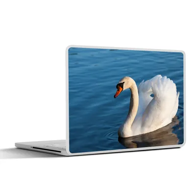 Produktbild von MuchoWow® Laptop Aufkleber Sticker Cover Schwan - Wasser - Vogel - Weiß 36.5x27.5 cm - Laptop-Sticker