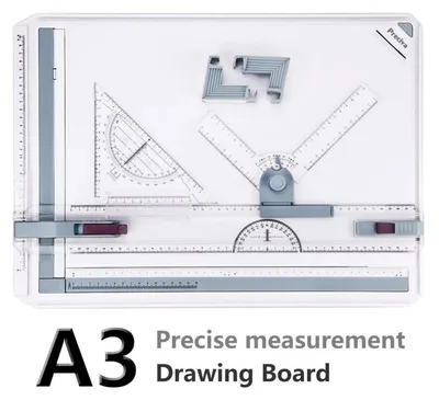 Immagine prodotto di Tavola da disegno A3 Preciva DIN Tavola da disegno A3 con accessori 51x36,5 cm Sistema Metrico