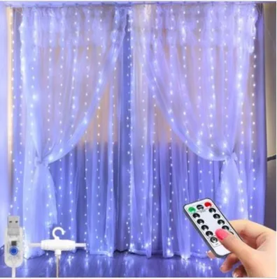 Produktbild von LED-Lichtvorhang, Weihnachtsgirlande 3x3, 300 LEDs