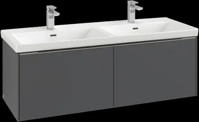 Produktbild von Villeroy & Boch Subway 3.0 Waschbeckenunterschrank, LED-Beleuchtung, 2 Auszüge, 1272x429x478mm, C567L0AH