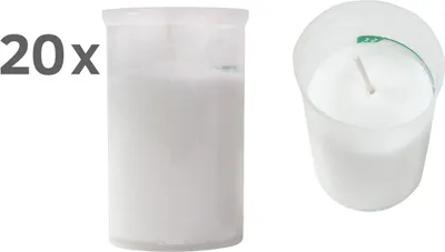 Produktbild von 20x Grabkerzen weiß Tagebrenner Grablicht Trauerkerze Grableuchte Grabschmuck