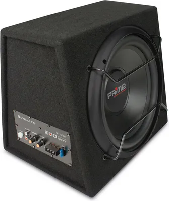 Produktbild von Caliber Subwoofer mit eingebautem Verstärker 600 Watt - 12-Zoll-Tieftöner - 25 bis 3500 Hz Frequenzweiche - RCA (BC112SA)