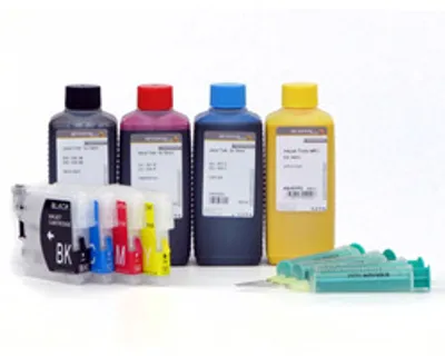 Immagine prodotto di Cartucce ricaricabili compatibili con Brother LC-1100, LC-980, LC-985 con inchiostro