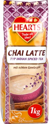 Produktbild von HEARTS Chai Latte Pulver 1kg Instant Tee-Getränk 65 Tassen
