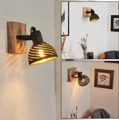 Produktbild von Mitterthal »Mitterthal« Wandlampe aus Metall/Holz in Schwarz/Natur