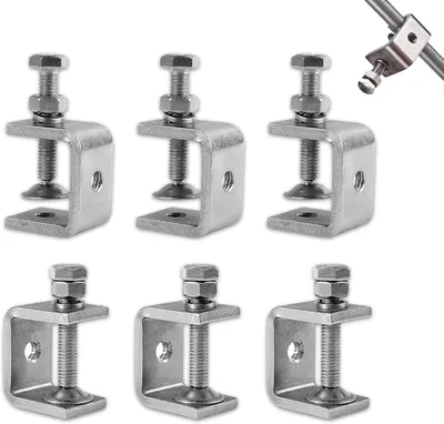 Imagen del producto de Sujetadores tipo C, juego de 6 unidades, rango de sujeción ajustable de 0 a 2,5 cm, abrazaderas para uso en talleres