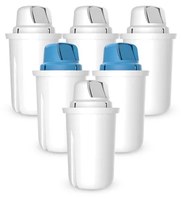 Zdjęcie produktu dla ZESTAW filtrów Classic: 4 Standard + 2 filtry magnezowe Mg+ do dzbanka filtrującego Dafi