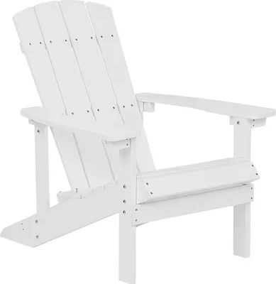 Image de BELIANI Chaise de jardin en plastique blanc imitation bois résistant aux intempéries pour l'extérieur Modern Style