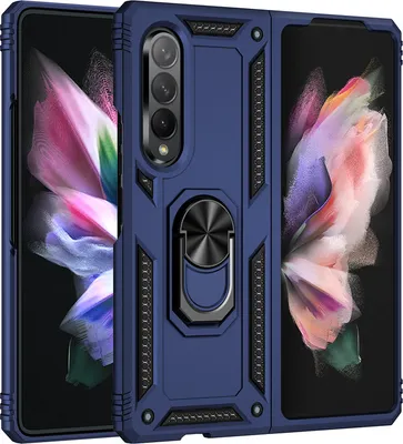 Produktbild von SchutzHülle PC Flip Case Für Samsung Galaxy Z Fold 3 SchutzHülle PC+TPU Dunkelblau