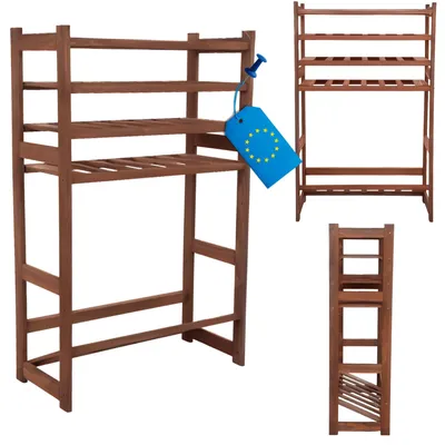 Produktbild von MODO24 Kombiregal Holz, 4 Flaschenablagen, 1 Kistenboden, Standregal, Haushaltsregal, Vorratsregal, Massivholz Kiefer, 111,4x70x33 cm, Braun, LSR
