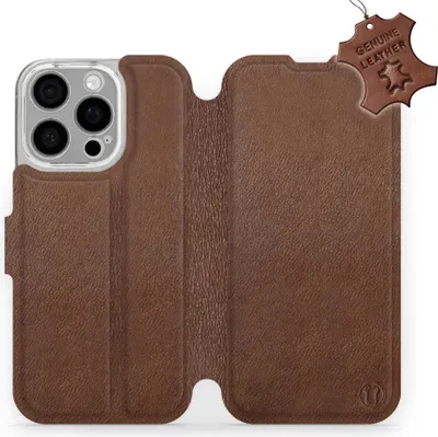 Produktbild von Echtleder Handyhülle für iPhone 16 Pro, Mobiwear Leather, Braun