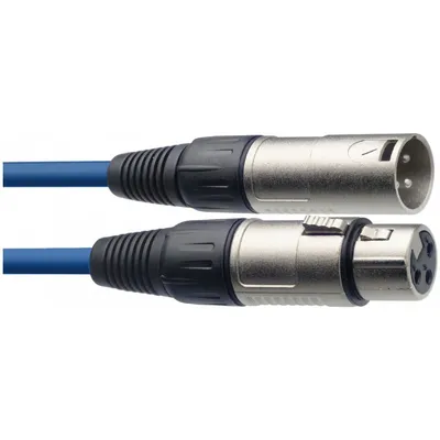 Produktbild von Mikrofonkabel, XLR/XLR (m/f), 3 m (10'), Blau