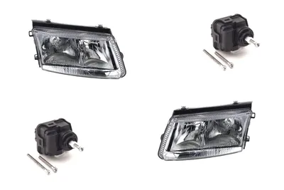 Zdjęcie produktu dla Reflektory samochodowe pasujące do VW Passat 3B, lata produkcji 1996-2000. Zestaw FF, żarówki H7 i H4. Lewe, z serwomotorem