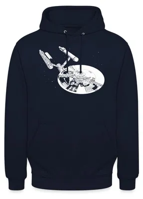 Produktbild von Spreadshirt Star Trek The Original Series USS Enterprise Uni Hoodie, 3XL, Navy