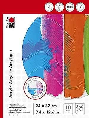 Produktbild von Marabu 1612000000014, Satin, Kunstdruckpapierblock, 360 g/m², 10 Blätter
