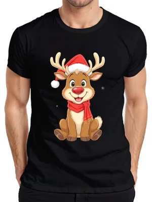 Zdjęcie produktu dla Świąteczna koszulka męska z reniferem, czarny, 3XL