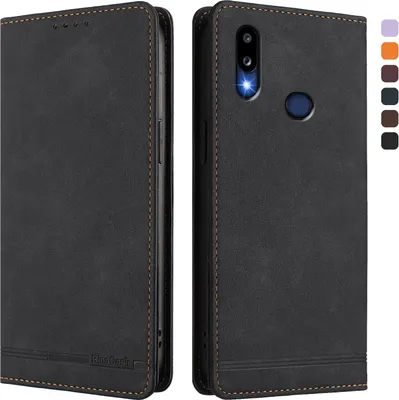 Immagine prodotto di Custodia per Samsung Galaxy A10S, custodia retro in Finto cuoio flip con supporto e slot per carte Nero