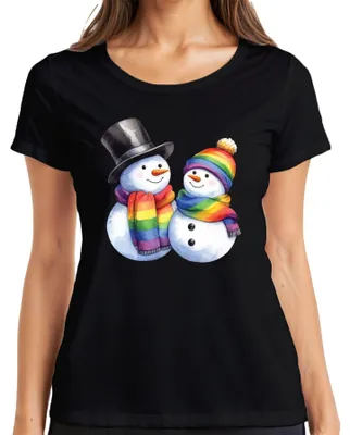 Obrázok produktu pre LGBTQ+ Snehuliaci - Vianočný darček Dámske tričko, čierna, M