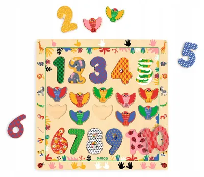 Immagine prodotto di Puzzle in legno Djeco: numeri da 1 a 10