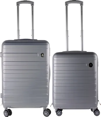 Produktbild von Linder Exclusiv Diamond ABS Travel Kofferset, Reisekofferset MC3082 Silber, Hartschalenkoffer, Doppeltragegriff mit Zahlenschloss, Trolley Reisekoffer 2tgl. 4 Rollen Reisenkoffer