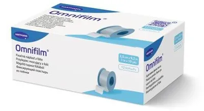 Produktbild von Omnifilm Fixierpflaster Folie 2,5 cmx9,2 m 12 St