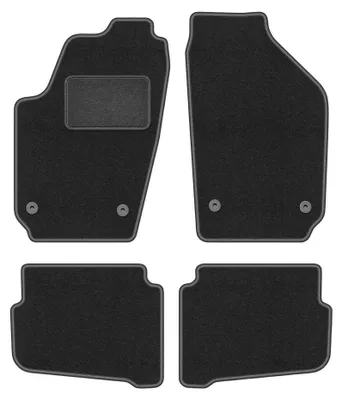 Produktbild von Velours-Fußmatten für Volkswagen Polo IV 9N 2001-2009 (Schrägheck) – 4-tlg, Graphit, passgenau – Wielganizator LUX