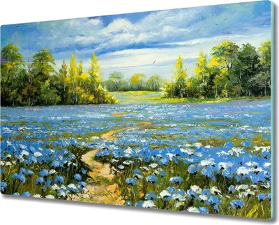 Produktbild von Coloray Schneidebrett Herdabdeckplatte 80x52 cm Kochplattenabdeckung Küchenbrett Hackbrett - Bäume Natur