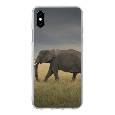 Produktbild von MuchoWow® Handyhülle Schutzhülle Hülle für iPhone Xs Elefant - Savanne - Tiere - Natur Silikon Softcase Handy Hülle - Handytasche