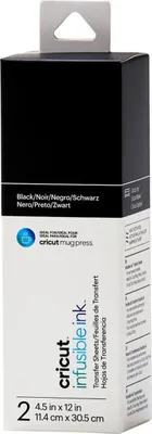 Produktbild von Cricut Infusible Ink Transfer Sheets, Hitzebeständige Vinylfolie, Glattes wärmeübertragendes Vinyl, Schwarz, Muster, 114 mm, 305 mm