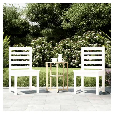 Produktbild von Gartenstühle 2 Stück Relaxsessel Garten Gartensessel Outdoor Weiß 50x48x91,5 cm Kiefernholz