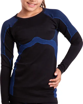 Produktbild von Gomati Kinder Thermo Hemd Seamless Funktionswäsche schnelltrocknend - Blau 134-140