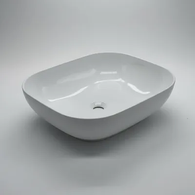 Produktbild von DeerValley Aufsatzwaschbecken Rechteckig Keramik 50x40cm Weiß Waschtisch