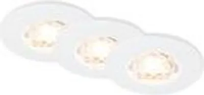 Produktbild von BRILONER KULANA MINI LED Einbaustrahler Bad, 3er Set, IP44 Spritzwasserschutz, Flaches Design, Warmweißes Licht, weiß, 6,5 x 2,5 cm