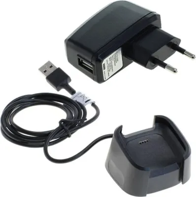 Image de subtel Chargeur pour montre connectée + Câble USB System Connector compatible avec - Adaptateur secteur 1A Câble charge rapide smartwatch gps sport fitness