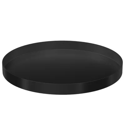 Produktbild von Deko Tablett Schwarz Rund | Rundes Serviertablett Schwarz Matt Design Dekoteller und Dekotablett aus Metall für Adventskranz Teller (Ø 20 cm)
