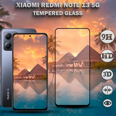 Zdjęcie produktu dla 1-pak Xiaomi Redmi Note 13 5G Szkło ochronne na ekran - Szkło hartowane 9H - Super jakość 3D
