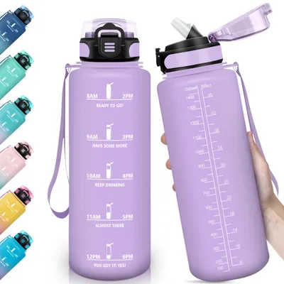 Wasserflasche 1500 ml, auslaufsicher, wiederverwendbar, mit Motivationsskala