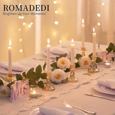 Produktbild von Unyqoos® Glas-Kerzenhalter 4er-Set, Bernstein, 9,2 cm, Kerzenschacht 2,2 cm – eleganter Stabkerzenständer für Hochzeit, Tischdeko, Advent & Wohnzimmer