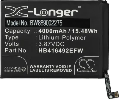 Produktbild von vhbw Akku Ersatz für Honor HB416492EFW für Handy Smartphone Telefon (4000 mAh, 3,87 V, Li-Polymer)
