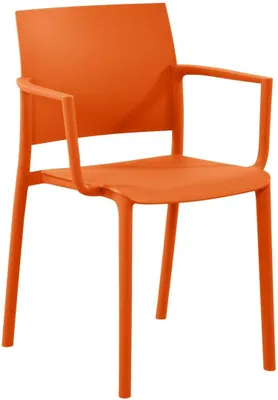Imagen del producto de Silla de jardín Valtor con reposabrazos, color naranja