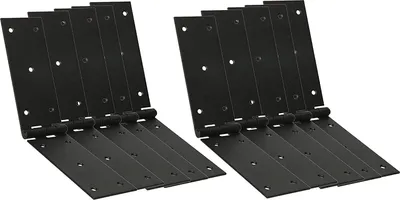 Zdjęcie produktu dla KOTARBAU® Zestaw 10 zawiasów do drzwi Zawias meblowy 250x50 mm walcowany czarny