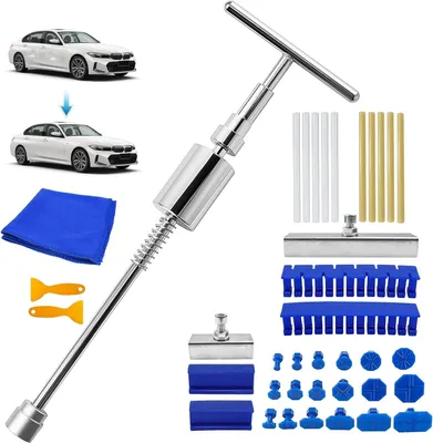 Immagine prodotto di Kit di riparazione ammaccature per auto, composto da 34 pezzi, adatto a veicoli, senza necessità di verniciatura, set di strumenti
